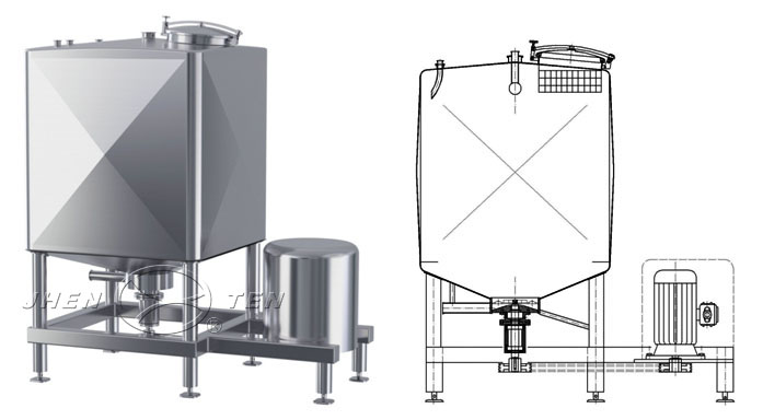 方形高剪切乳化罐_均质乳化设备-镇田机械