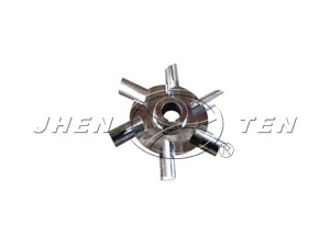 Disc turbine impeller with  arc type blades