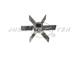 Flat blade open turbine impeller