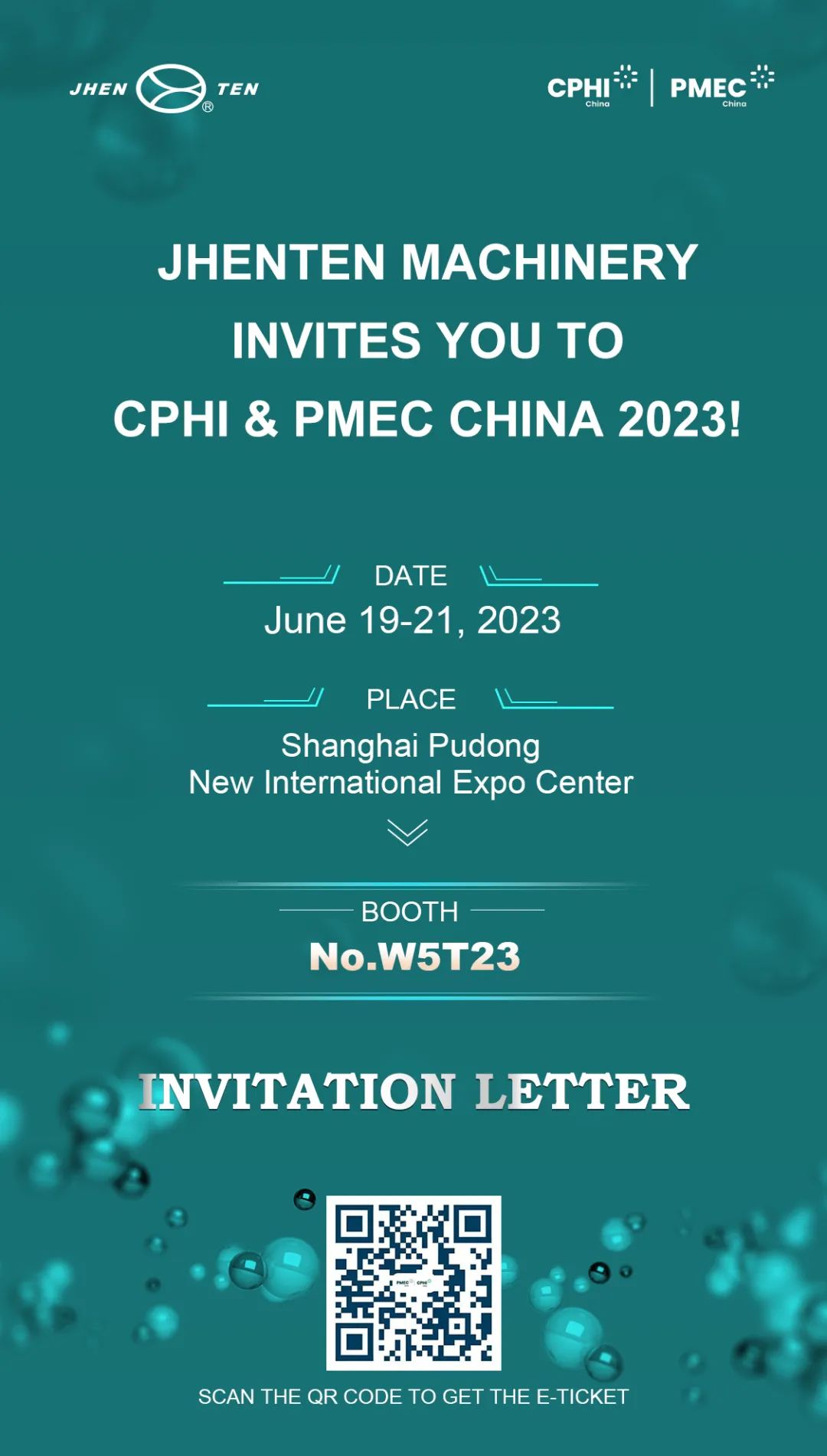 Jhenten Machinery  invites you to CPHI & PMEC China 2023！(图1)
