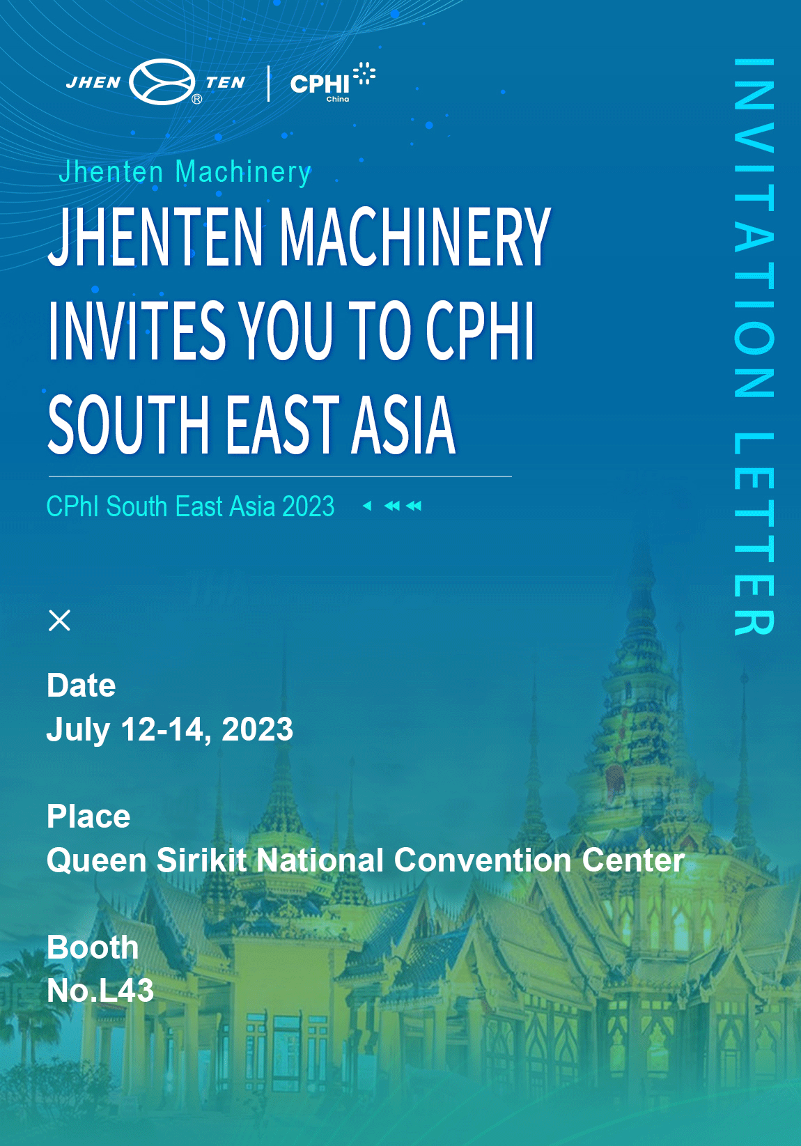 Jhenten Machinery invites you to CPHI South East Asia(图1)